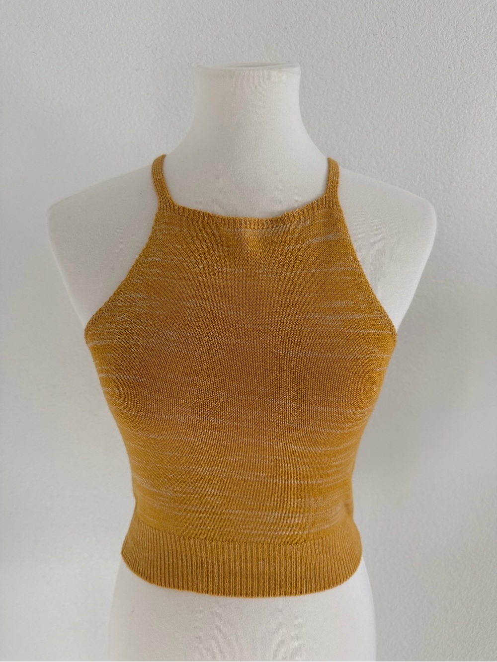Forever 21 Mustard Knit Cropped Tank Top